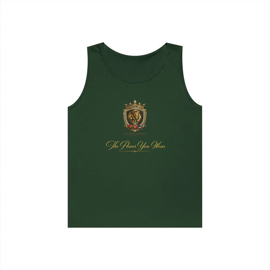 Alpha Lion Tank Top — Vintage Cherub Emblem Chest Print Printify